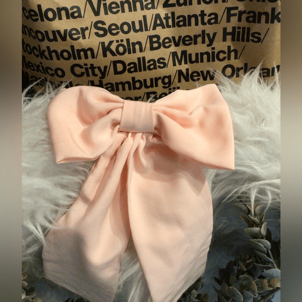 NEW! Los Angeles Apparel Elegant Large Bow Blush Pink